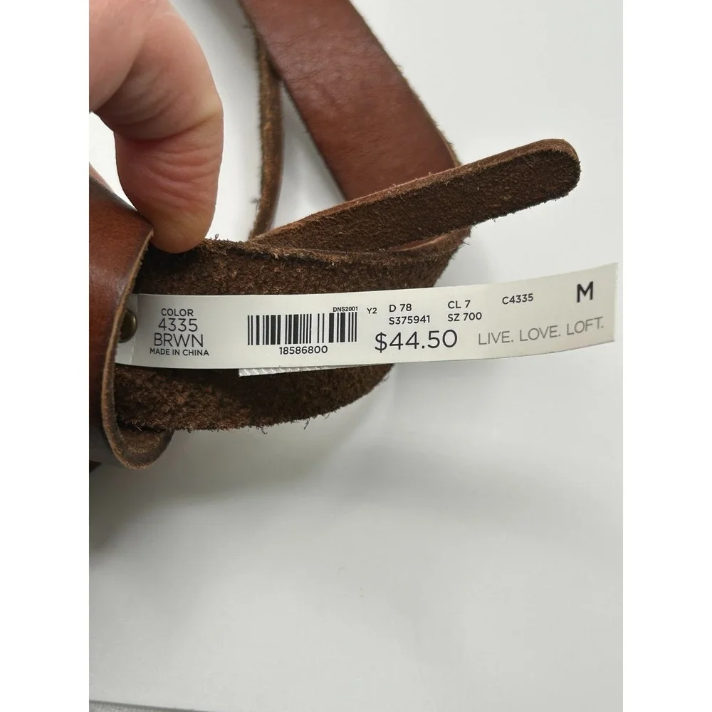 NWT LOFT Belt Womens Medium Brown Leather Wrap Knot Minimalist Boho Casual‎